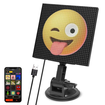 LED Display Screen, Full Color USB Bluetooth Smartphone App Control Display with 32x32 Pixel Custom Text Pattern Animation Programmable Screen for Home Decor, Art Creation, Bar, Shop, Hotel - Imported from UK